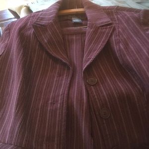 Scarlet purple striped 7/8 pant suit